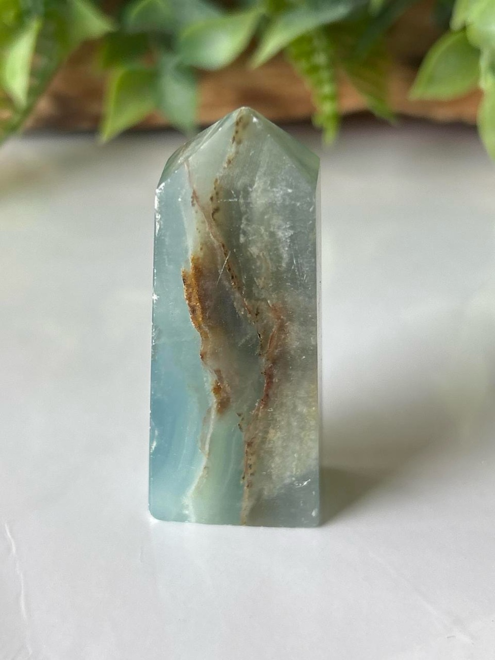 ๐ Blue Onyx Decorative Stone Tower - Home Accents 2โ H